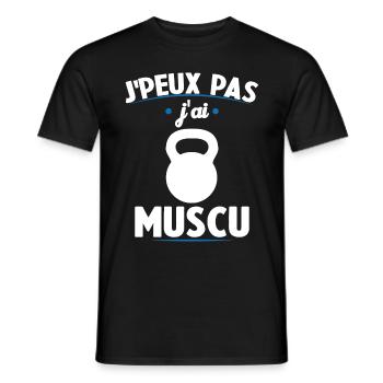 Je Peux Pas J'ai Muscu - T-shirt homme - noir - Devant - AI Model Male 178 light (178cm)