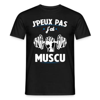 Je Peux Pas J'ai Muscu - T-shirt homme - noir - Devant - AI Model Male 178 light (178cm)