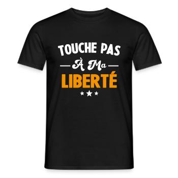 Humour touche pas à ma liberté, Cadeau liberté - T-shirt homme - noir - Devant - AI Model Male 178 light (178cm)