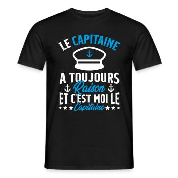 Le Capitaine A Toujours Raison C'est Moi Capitaine - T-shirt homme - noir - Devant - AI Model Male 178 light (178cm)