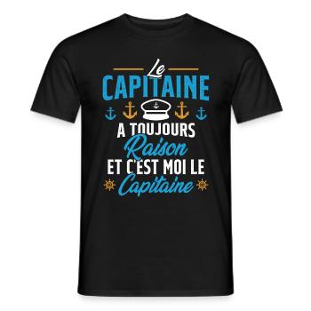 Le Capitaine A Toujours Raison C'est Moi Capitaine - T-shirt homme - noir - Devant - AI Model Male 178 light (178cm)