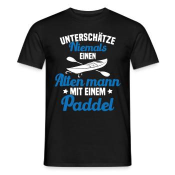 Vieil homme avec pagaie Humour Cadeau - T-shirt homme - noir - Devant - AI Model Male 178 light (178cm)