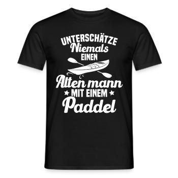 Vieil homme avec pagaie Humour Cadeau - T-shirt homme - noir - Devant - AI Model Male 178 light (178cm)