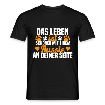 Aussie Chien Drôle de berger australien - T-shirt homme - noir - Devant - AI Model Male 178 light (178cm)