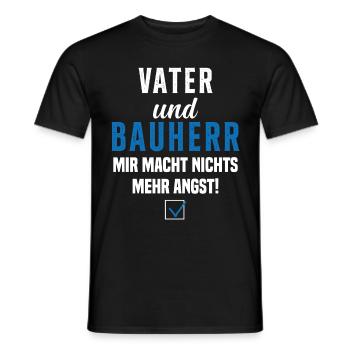 Papa et promoteur Rien ne me fait plus peur - T-shirt homme - noir - Devant - AI Model Male 178 light (178cm)