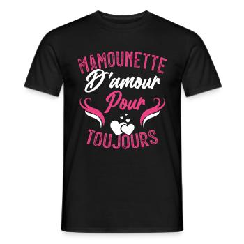 Femme Mamounette D'amour Cadeau Fête Des Mamie - T-shirt homme - noir - Devant - AI Model Male 178 light (178cm)