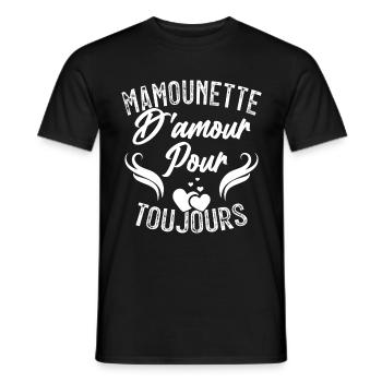 Femme Mamounette D'amour Cadeau Fête Des Mamie - T-shirt homme - noir - Devant - AI Model Male 178 light (178cm)