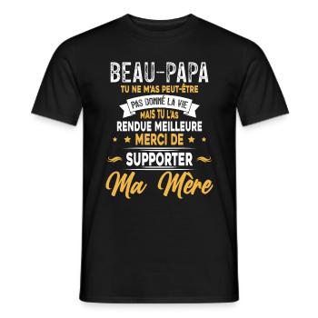 Meilleur Papa Bonus Cadeau Fête Des Beau Pères - T-shirt homme - noir - Devant - AI Model Male 178 light (178cm)