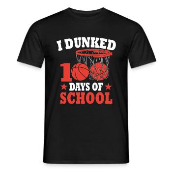 100 jours d'école Basket Cadeau Pour Enfants - T-shirt homme - noir - Devant - AI Model Male 178 light (178cm)