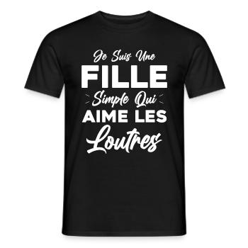 Je Suis Une Fille Simple Qui Aime Les Loutres - T-shirt homme - noir - Devant - AI Model Male 178 light (178cm)