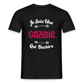 Je suis une Gazelle qui déchire HUmour Cadeau - T-shirt homme - noir - Devant - AI Model Male 178 light (178cm)