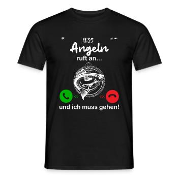 Angeln ruft an... und ich muss gehen - Männer T-Shirt - Schwarz - Vorne - AI Model Male 178 light (178cm)