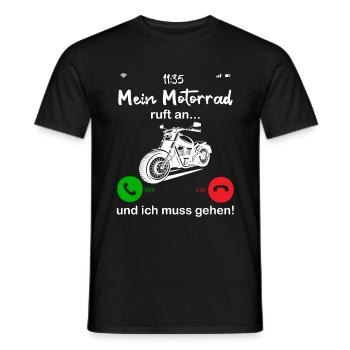 Motorrad ruft an... und ich muss gehen! - Männer T-Shirt - Schwarz - Vorne - AI Model Male 178 light (178cm)
