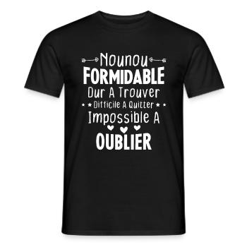 Nounou formidable Idée Cadeau Pour Nounou Famille - T-shirt homme - noir - Devant - AI Model Male 178 light (178cm)
