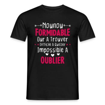 Nounou formidable Idée Cadeau Pour Nounou Famille - T-shirt homme - noir - Devant - AI Model Male 178 light (178cm)
