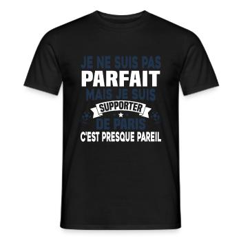 Pas parfait mais je suis supporter de Paris - T-shirt homme - noir - Devant - AI Model Male 178 light (178cm)