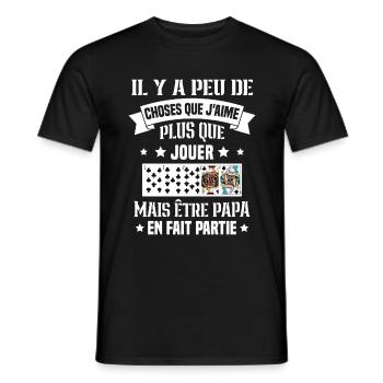 J'aime plus que jouer mais être papa idée cadeau - T-shirt homme - noir - Devant - AI Model Male 178 light (178cm)