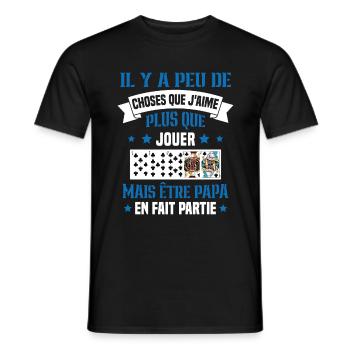 J'aime plus que jouer mais être papa idée cadeau - T-shirt homme - noir - Devant - AI Model Male 178 light (178cm)