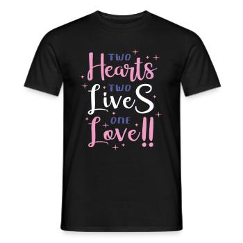 Two Hearts, Two Lives, One Love - Men's T-Shirt - black - Front - AI Model Male 178 light (178cm)