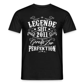 Legende Seit 2011 Gereift Zur Perfektion, Geschenk - Männer T-Shirt - Schwarz - Vorne - AI Model Male 178 light (178cm)
