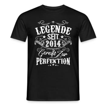 Legende Seit 2014 Gereift Zur Perfektion, Geschenk - Männer T-Shirt - Schwarz - Vorne - AI Model Male 178 light (178cm)