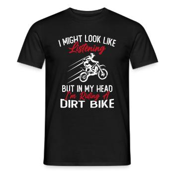 In my head I ride a motorcycle / Humor Motorcycle - Men's T-Shirt - black - Front - AI Model Male 178 light (178cm)