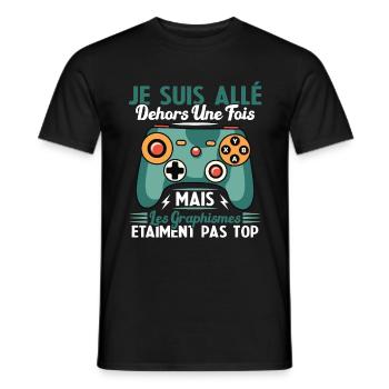 Cadeau Humour Console Graphisme Jeux Vidéo - T-shirt homme - noir - Devant - AI Model Male 178 light (178cm)