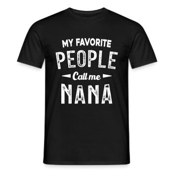 Mes personnes préférées m'appellent Nana - T-shirt homme - noir - Devant - AI Model Male 178 light (178cm)