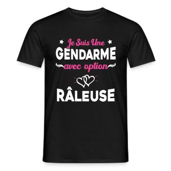Femme je suis une gendarme avec option râleuse - T-shirt homme - noir - Devant - AI Model Male 178 light (178cm)