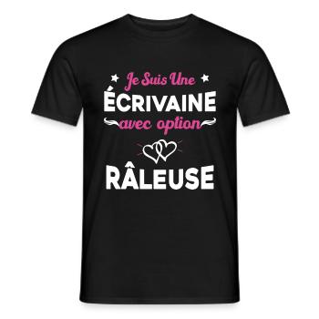 Femme je suis une écrivaine avec option râleuse - T-shirt homme - noir - Devant - AI Model Male 178 light (178cm)