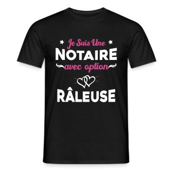 Femme je suis une notaire avec option râleuse - T-shirt homme - noir - Devant - AI Model Male 178 light (178cm)