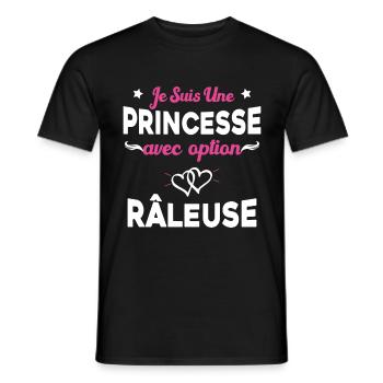 je suis une princesse avec option râleuse femme - T-shirt homme - noir - Devant - AI Model Male 178 light (178cm)