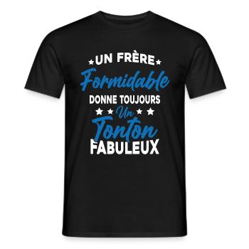 Un Frère Formidable - Un Tonton Fabuleux - T-shirt homme - noir - Devant - AI Model Male 178 light (178cm)