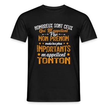 Les Plus Importants M'appellent Tonton Cadeau - T-shirt homme - noir - Devant - AI Model Male 178 light (178cm)
