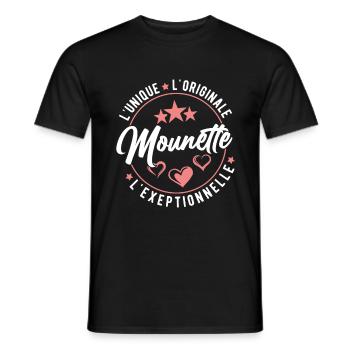 Mounette L'unique L'originale L'exeptionnelle - T-shirt homme - noir - Devant - AI Model Male 178 light (178cm)
