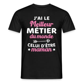Le Meilleur Métier du Monde, celui d'être Maman - T-shirt homme - noir - Devant - AI Model Male 178 light (178cm)