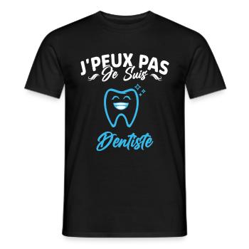 J'peux pas je suis Dentiste Cadeau Originale - T-shirt homme - noir - Devant - AI Model Male 178 light (178cm)