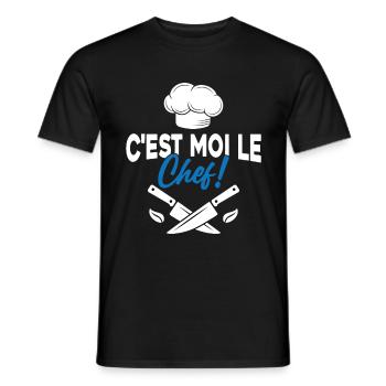 C'est moi le chef Toque de cuisinier - T-shirt homme - noir - Devant - AI Model Male 178 light (178cm)