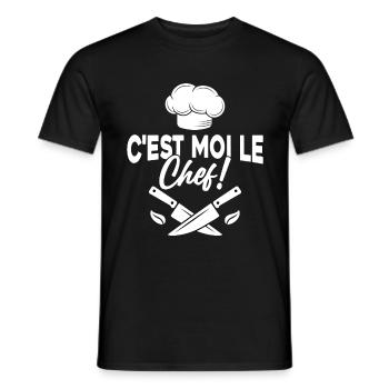 C'est moi le chef Toque de cuisinier - T-shirt homme - noir - Devant - AI Model Male 178 light (178cm)