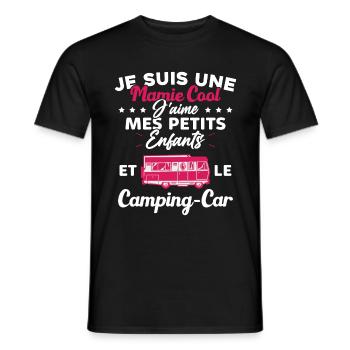 Mamie J'aime Mes Petite Enfants et le Camping Car - T-shirt homme - noir - Devant - AI Model Male 178 light (178cm)