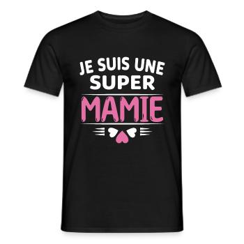 Super Mamie Cadeau de Noël Fête des Grands Mères - T-shirt homme - noir - Devant - AI Model Male 178 light (178cm)
