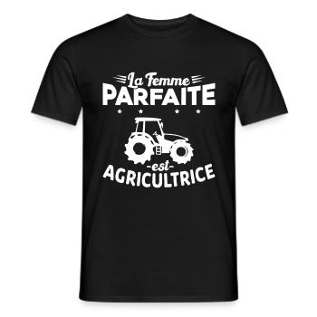 La femme Parfaite est Agricultrice Humour Cadeau - T-shirt homme - noir - Devant - AI Model Male 178 light (178cm)