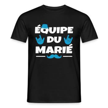 Équipe du Marié EVG Humour Enterrement de vie - T-shirt homme - noir - Devant - AI Model Male 178 light (178cm)