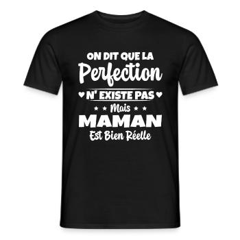 Maman est la perfection - Cadeau fête des mères - T-shirt homme - noir - Devant - AI Model Male 178 light (178cm)