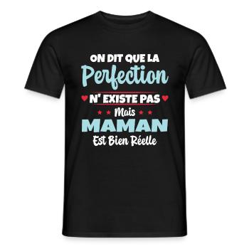 Maman est la perfection - Cadeau fête des mères - T-shirt homme - noir - Devant - AI Model Male 178 light (178cm)