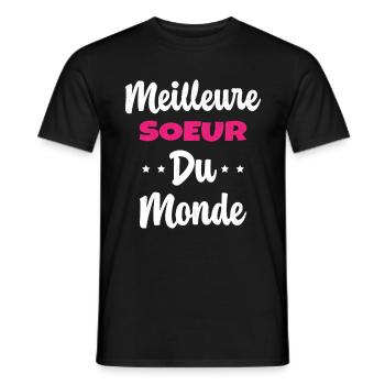 Meilleure Soeur Du Monde Humour Cadeau - T-shirt homme - noir - Devant - AI Model Male 178 light (178cm)