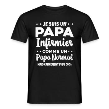 Homme Papa Infirmier Cool Humour Cadeau - T-shirt homme - noir - Devant - AI Model Male 178 light (178cm)