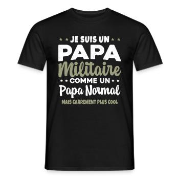 Homme Je Suis Papa Militaire Humour Cadeau soldats - T-shirt homme - noir - Devant - AI Model Male 178 light (178cm)