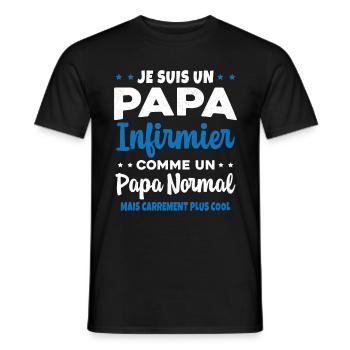 Homme Papa Infirmier Cool Humour Cadeau - T-shirt homme - noir - Devant - AI Model Male 178 light (178cm)