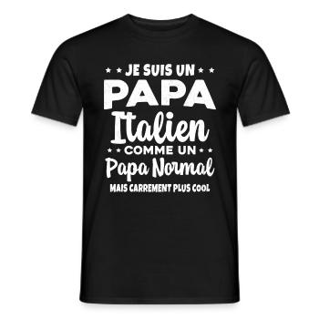 Homme Papa Pizzaiolo Italien Humour Cadeau - T-shirt homme - noir - Devant - AI Model Male 178 light (178cm)